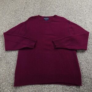VTG Daniel Cremieux‎ Sweater Mens L Purple Red Lambs Wool Pullover Crewneck 90s